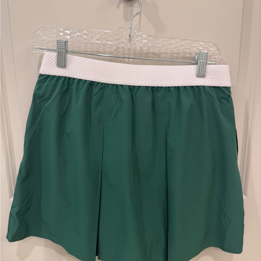 Puma Dark Green Skort with White Waistband
